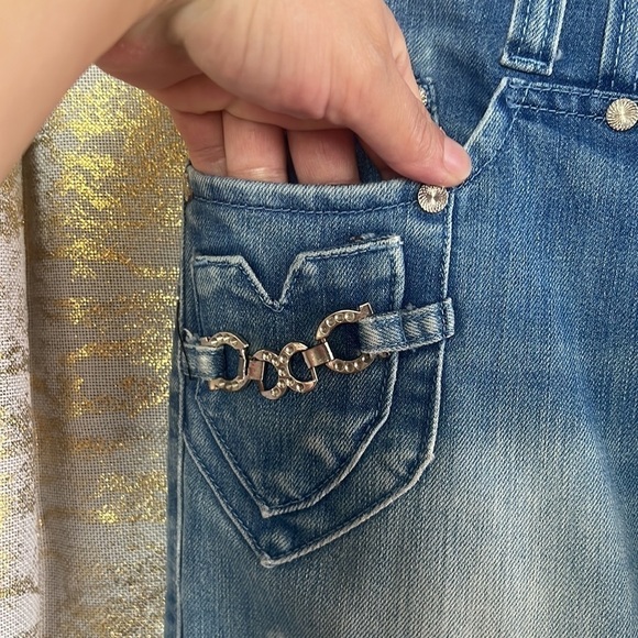 LEE Nice Light Blue Wash Sequinned/Metal Detailed Straight Jeans Size 28 - Picture 5 of 15